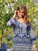 Luxury Embroidery 2pis (Blue) - Image 3